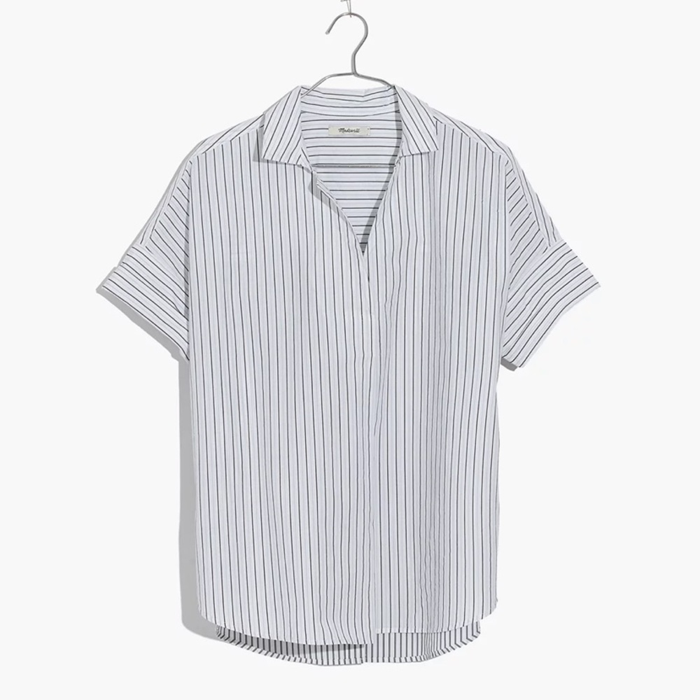 Madewell Courier Button-Back Shirt in Stripe-Play